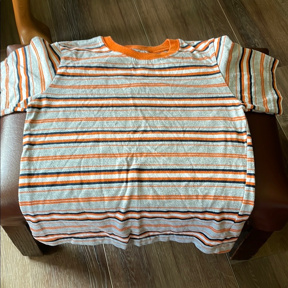 Garanimals Striped Kids Shirt - Orange and Gray 5T